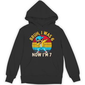 Bruh I Was 6 Now I'm 7 Year Old Birthday 67 Dabbing Boys Hoodie - Thegiftio UK