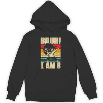 Bruh I Am 8 Year Old Dabbing Boy 8Th Birthday Decorations Hoodie - Thegiftio UK