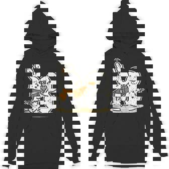 Bunny Building Snowman With Carrot Tank Top Unisex Hoodie | Mazezy