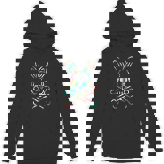 Bunny Skull Rabbit Bunny Skeleton Crossbones Tie Dye Men Hoodie - Monsterry