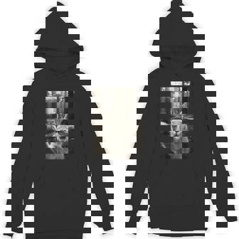 Bunny Taking Selfie In a Forest With UFO Alien Meme Art Unisex Hoodie | Mazezy