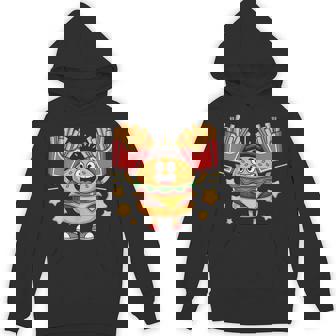 Burger Fries Snatch Squat Barbell Weight Hamburger Unisex Hoodie | Mazezy