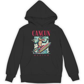 Cancun Mexico Surfing Crocodile Beach Vacation Hoodie - Thegiftio
