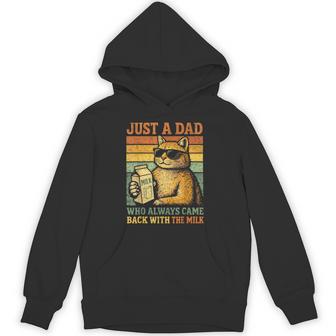 Cat Papa Just A Dad Who Always Came Back With The Milk Hoodie - Monsterry