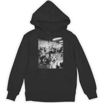 Cat Selfie Bigfoot Gym Bro Weightlifting Workout Hoodie - Thegiftio UK