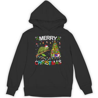 Chameleon Merry Christmas Chameleons Lover Xmas Hoodie - Thegiftio UK