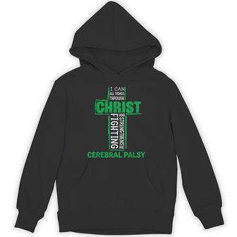Christ Cerebral Palsy Cp Awareness Religious Green Ribbon Hoodie - Thegiftio UK