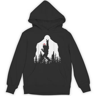 Christmas Bigfoot Sasquatch Tree Lights Xmas Boys Hoodie - Thegiftio UK