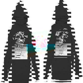 Christmas In Florida Sun Tanning Santa Riding Flamingo Unisex Hoodie | Mazezy