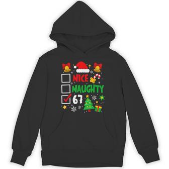 Christmas Nice Naughty 67 Brainrot 6-7 Meme Slang Hoodie - Thegiftio UK