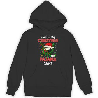 This Is My Christmas Pajama Xmas Hockey Ice Cream Drip Hoodie - Thegiftio UK