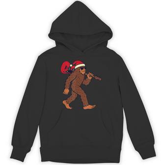 Christmas Rock Guitar Rocking Sasquatch Xmas Hoodie | Seseable UK