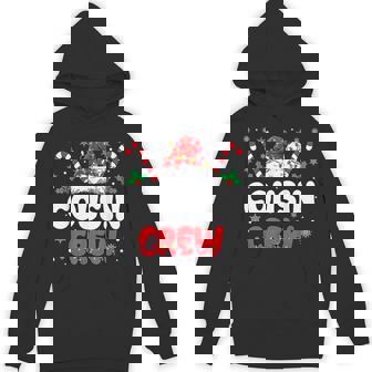 Christmas Santa Hat Xmas Tree Lights Candy Cane Cousin Crew Hoodie - Thegiftio