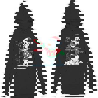 Christmas Santa Snowman Playing Disc Golf Xmas Sports Lover Unisex Hoodie | Mazezy