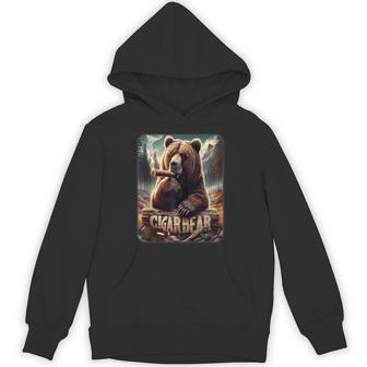 Cigar Smoking Cigar Bear Hoodie - Thegiftio UK