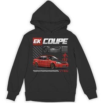 Civic Ek Coupe Type R Japanese Car Small Black Hoodie - Thegiftio UK