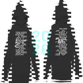 Class Of 2026 Graduation Varsity Teal And On The Back Unisex Hoodie | Mazezy