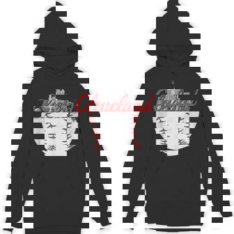 Cleveland Skyline Cityscape Baseball Retro Vintage Hoodie - Monsterry