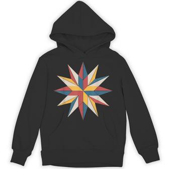 Colorful Barn Quilt Pattern Aesthetic Quilter Apparel Hoodie - Thegiftio UK