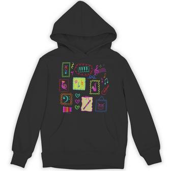 Colorful Stamp Music Teacher Music Note Band Orchestra Piano Unisex Hoodie | Mazezy