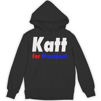 Comedy Lover Apparel Katt For President Small Black Hoodie - Thegiftio UK