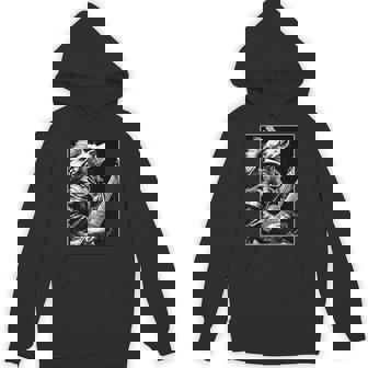 Cool Dachshund With Guitar Rocker Dog Punk Grunge Aesthetic Unisex Hoodie | Mazezy