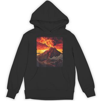Cool Lava Volcano Flow With Fire And Flames Hoodie - Thegiftio UK