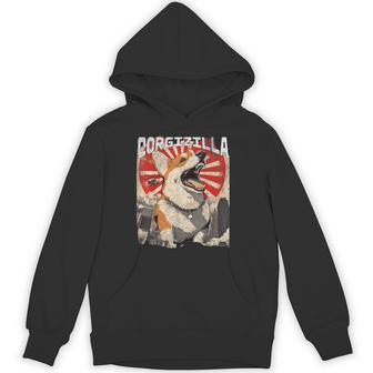 Corgizilla Japan Vintage Style Corgi Lovers Hoodie - Thegiftio UK