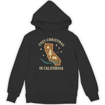 Cozy Christmas California Tree Bear Snowflake Fun Hoodie - Thegiftio