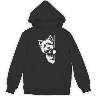 Cute Cairn Terrier Dog Peering Graphic Hoodie - Thegiftio UK