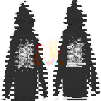 Cute Cat Christmas Tree Santa Xmas Lights Cats Kitten Lover Hoodie - Thegiftio