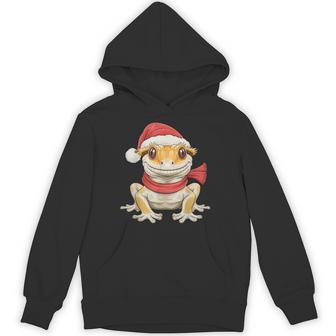 Cute Christmas Crested Gecko Santa Hoodie - Seseable