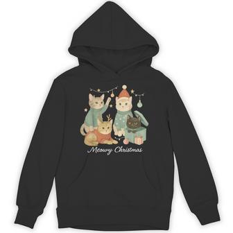 Cute Santa Cat Lovers Kitten Meowy Christmas Sweater Hoodie | Seseable UK