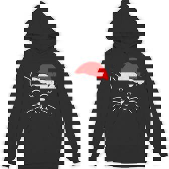 Cute Santa Cat Face Christmas Meow Kitty Pet Cat Lovers Xmas Hoodie | Seseable FR