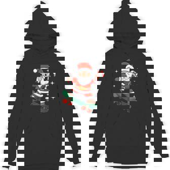 Cute Santa Skateboarding Skateboard Christmas Pajamas Unisex Hoodie | Mazezy