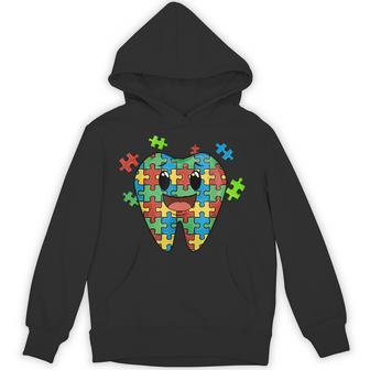 Cute Tooth Puzzle Dental Assistant Dentist Autism Awareness Hoodie - Thegiftio UK