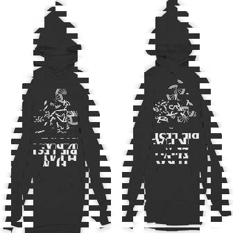 Cycling Humor Stickman Help My Bike Biker Lover Meme Unisex Hoodie | Mazezy