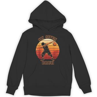 Dabbing Basketball Ball 67 Meme Bruh Boys Sports Retro Hoodie - Thegiftio UK