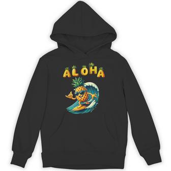 Dabbing Pineapple Sunglasses Aloha Beaches Hawaii Hawaiian Hoodie - Thegiftio