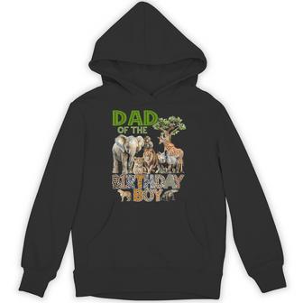 Dad Of The Birthday Boy Safari Zoo Animals Family Bday Party Hoodie - Thegiftio UK