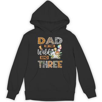 Dad Of The Wild And Three 3Rd Birthday Boy Safari Truck Hoodie - Thegiftio UK