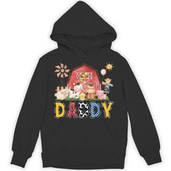 Daddy Farm Cow Birthday Boy Matching Family Party Hoodie - Thegiftio UK