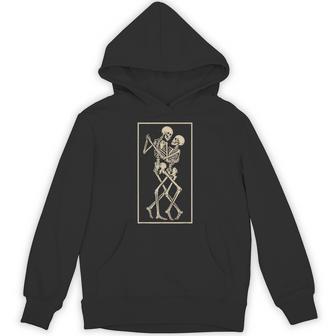 Dancing Skeleton Couple – Romantic Gothic Halloween Hoodie - Thegiftio
