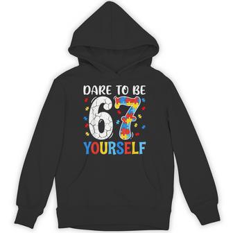 Dare To Be Yourself 67 Six Seven Puzzle Autism Awareness Hoodie - Thegiftio UK