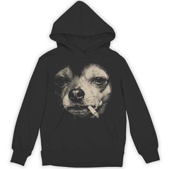 Dog Smoking Cigarette Chihuahua Meme Hoodie - Thegiftio UK