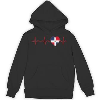 Dominican Republic Flag Heartbeat Ekg Patriotic National Hoodie - Monsterry