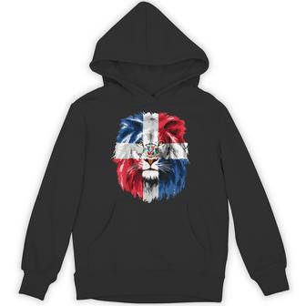 Dominican Republic Flag Lion Face Flag Of The Dominican Hoodie | Mazezy