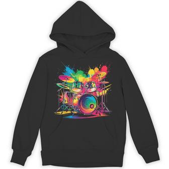 Drummer Drums Colorful Drumset Music Hoodie - Thegiftio UK