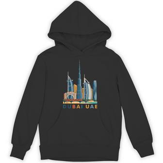 Dubai Skyline Uae Cityscape Travel Souvenir Hoodie | Mazezy
