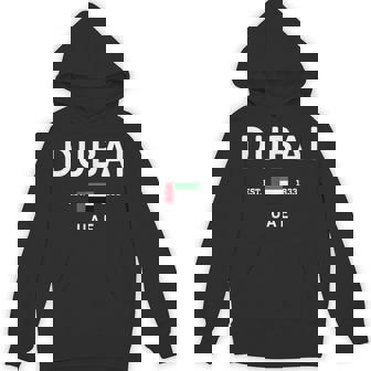 Dubai United Arab Emirates Est 1833 UAE Flag Souvenir Unisex Hoodie | Mazezy